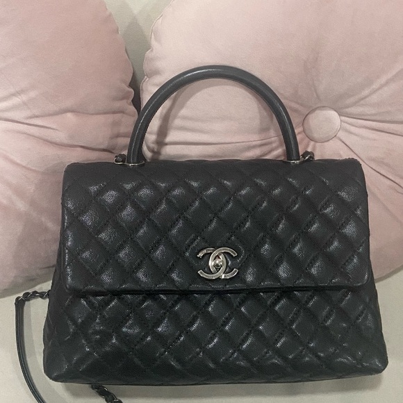Chanel Quilted Caviar Medium Coco Top Handle Bag - Picture 2 of 12